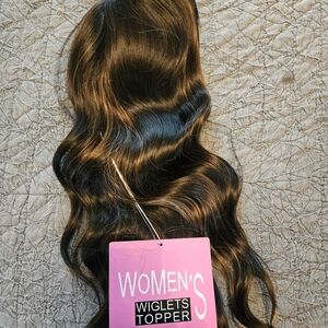 Natural Brown w/highlights Hair Topper